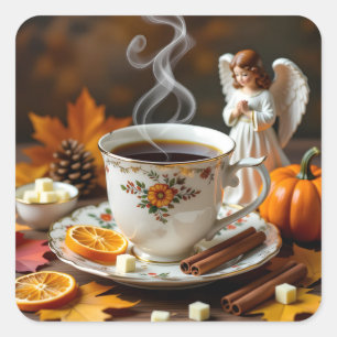 Ik stuur jullie de najaarszegeningen Herfst Vierkante Sticker
