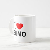 Ik ❤️ SUMO Ik HOU VAN SUMO Ik HART SUMO Koffiemok (Voorkant links)