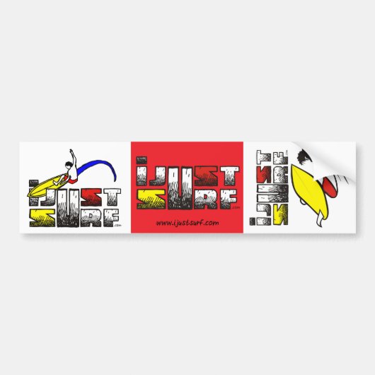 Ik Surf alleen maar sticker (3 pack) (Voorkant)