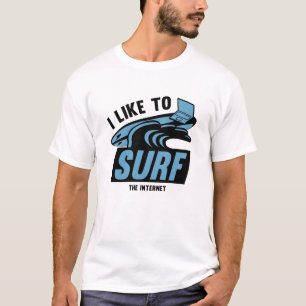 Ik Surf graag het internet T-shirt