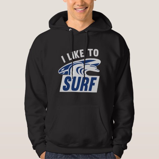 Ik Surf graag Hoodie (Voorkant)