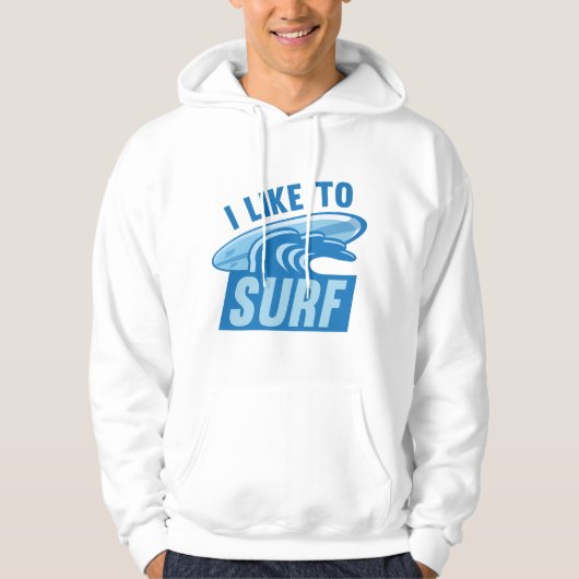 Ik Surf graag Hoodie (Voorkant)
