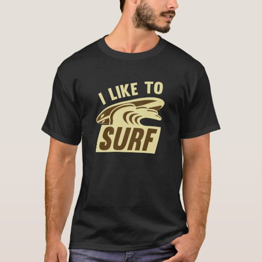Ik Surf graag T-shirt (Voorkant)
