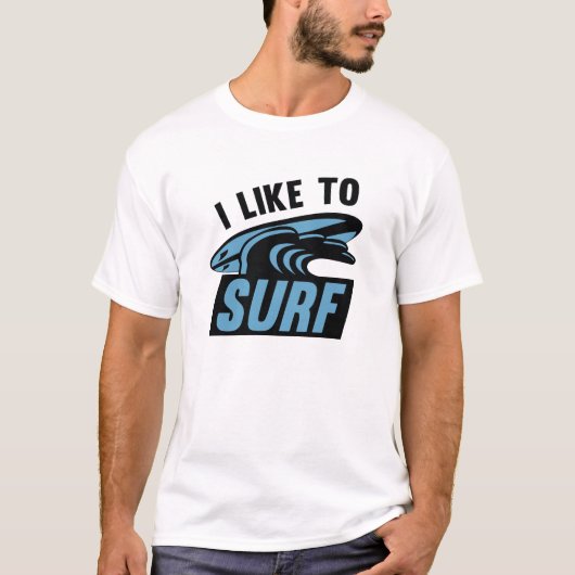 Ik Surf graag T-shirt (Voorkant)
