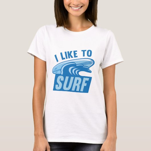 Ik Surf graag T-shirt (Voorkant)