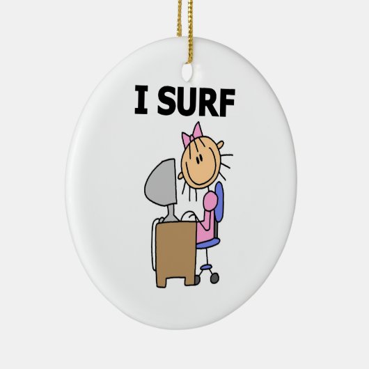 Ik Surf het Web Keramisch Ornament (Rechts)