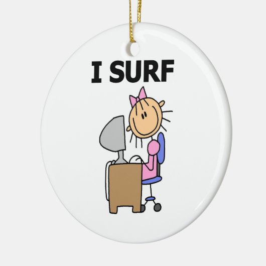 Ik Surf het Web Keramisch Ornament (Links)