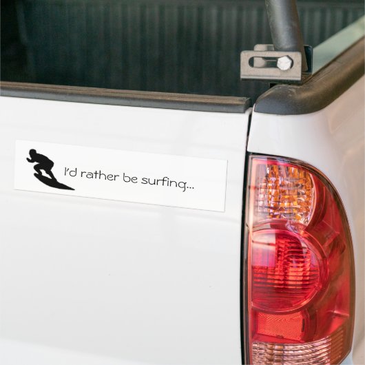 Ik surf liever...Bumpersticker Bumpersticker (Op Truck)