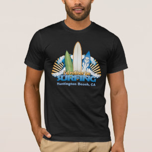 Ik surf liever - voeg de naam van het strand toe t-shirt