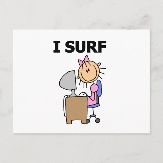 Ik Surf op het Web Briefkaart (Voorkant)