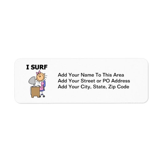 Ik Surf op het Web Etiket (Voorkant)