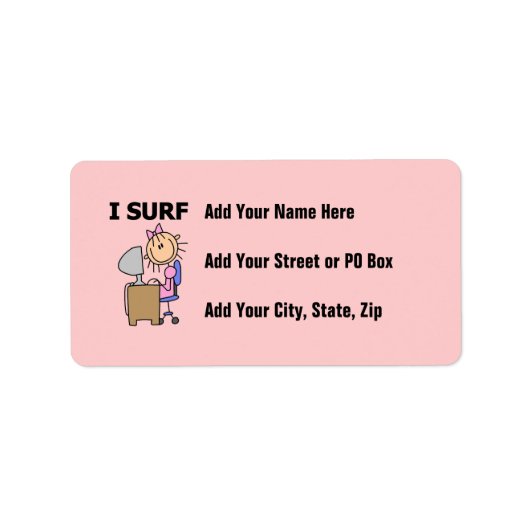 Ik Surf op het Web Etiket (Voorkant)