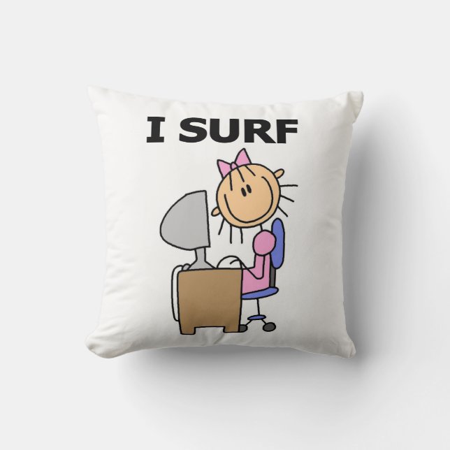 Ik Surf op het Web Kussen (Voorkant)