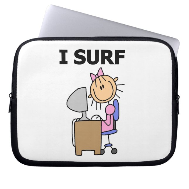 Ik Surf op het Web Laptop Sleeve (Voorkant)