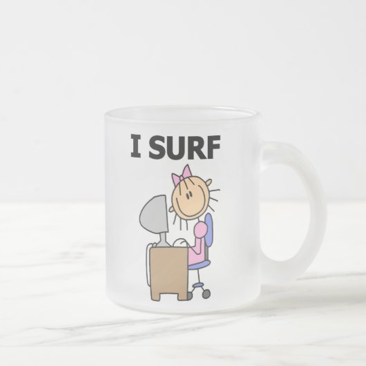 Ik Surf op het Web Matglas Koffiemok (Rechts)