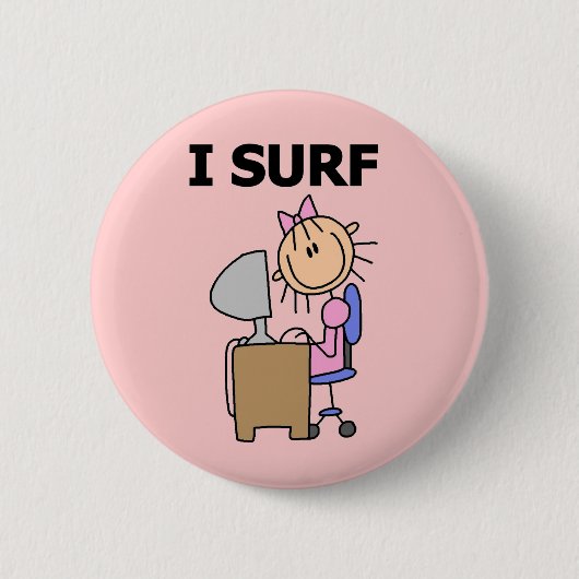 Ik Surf op het Web Ronde Button 5,7 Cm (Voorkant)