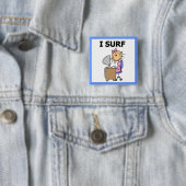 Ik Surf op het Web Vierkante Button 5,1 Cm (In situ)