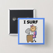 Ik Surf op het Web Vierkante Button 5,1 Cm (Voorkant /achterkant)