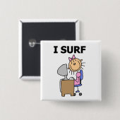 Ik Surf op het Web Vierkante Button 5,1 Cm (Voorkant /achterkant)