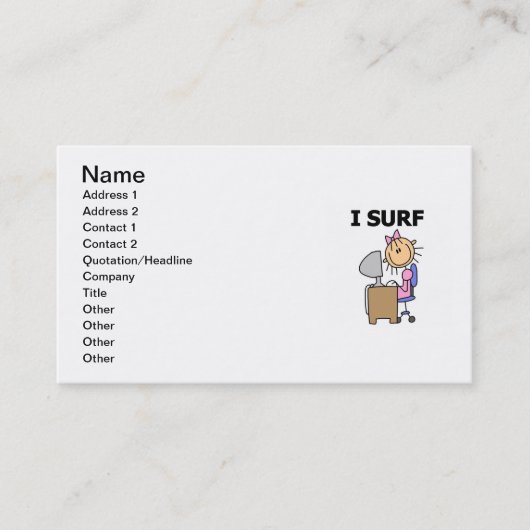 Ik Surf op het Web Visitekaartje (Voorkant)