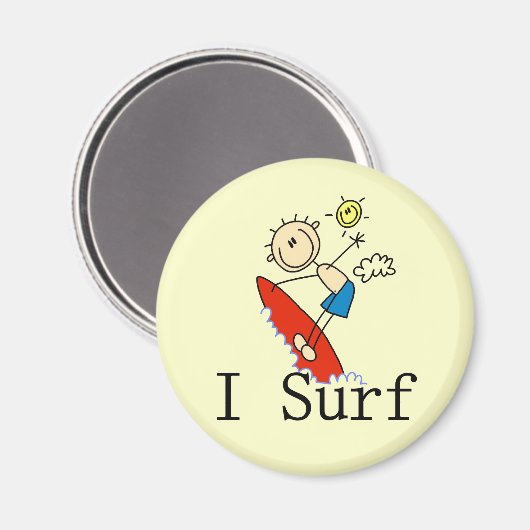 Ik Surf T-shirts en geschenken Magneet (Voorkant / Achterkant)