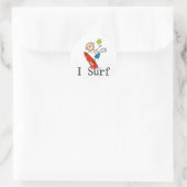 Ik Surf T-shirts en geschenken Ronde Sticker (Tas)