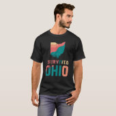 Ik Survived Ohio map Meme retro in nood T-shirt (Voorkant volledig)