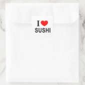 Ik ❤️ SUSHI IK HOEF SUSHI I HEART SUSHI Vierkante Sticker (Tas)