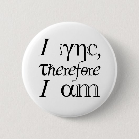 Ik synchroniseer, dus ik ben! ronde button 5,7 cm (Voorkant)