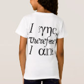 Ik synchroniseer, dus ik ben! t-shirt (Achterkant)