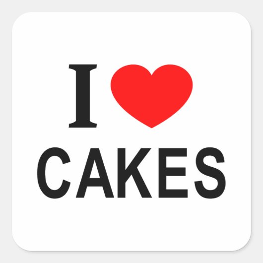 Ik ❤️ TAARTEN Ik hou van TAARTEN Ik HEB TAARTEN li Vierkante Sticker (Voorkant)