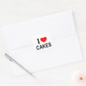Ik ❤️ TAARTEN Ik hou van TAARTEN Ik HEB TAARTEN li Vierkante Sticker (Envelop)