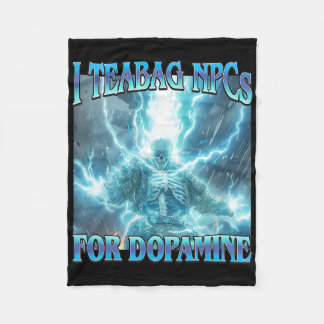Ik Teabag Npcs Voor Dopamine- Grappig Harde Skelet Fleece Deken