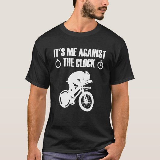 Ik tegen de kloktijdfiets t-shirt (Voorkant)
