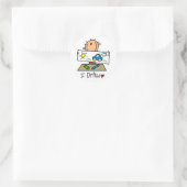 Ik Teken Ronde Sticker (Tas)