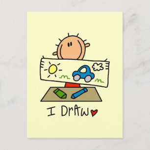 Ik teken T-shirts en cadeaus Briefkaart