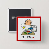 Ik Teken Vierkante Button 5,1 Cm (Voorkant /achterkant)
