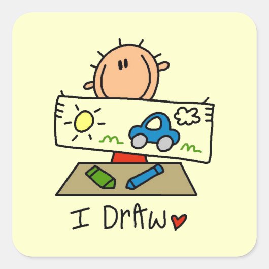 Ik Teken Vierkante Sticker (Voorkant)