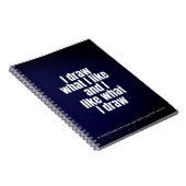 Ik teken wat ik leuk vind aan Space Galaxy White T Notitieboek (Rechterzijde)