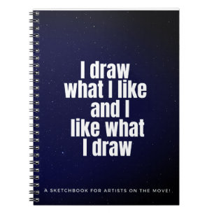 Ik teken wat ik leuk vind aan Space Galaxy White T Notitieboek