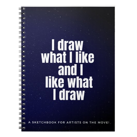 Ik teken wat ik leuk vind aan Space Galaxy White T Notitieboek (Voorkant)