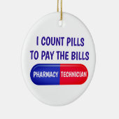 Ik tel pillen om de rekeningen te betalen keramisch ornament (Rechts)