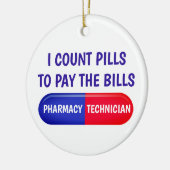Ik tel pillen om de rekeningen te betalen keramisch ornament (Links)