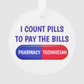 Ik tel pillen om de rekeningen te betalen ornament (achterkant)