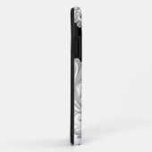 Ik telefoon 5 HOESJE SILVER BLACK EMBOSSED LOOK ON (Achterkant/rechts)