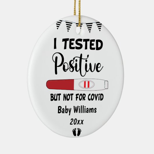 Ik testte positief over de zwangerschap van de zwa keramisch ornament (Rechts)