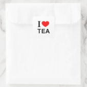 Ik ❤️ THEE Ik hou van THEE Ik HEART THEE Vierkante Sticker (Tas)
