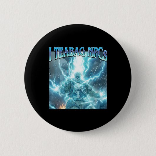 Ik Theekruik Npcs - Grappige Gaming Harde Skelet G Ronde Button 5,7 Cm (Voorkant)