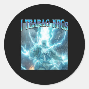 Ik Theezak Npcs - Grappige Gaming Harde Skelet Gam Ronde Sticker