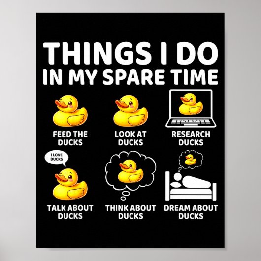 Ik Things Vrije Tijd Eend Liefhebber Poster (Voorkant)